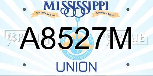 A8527M Mississippi License Plate