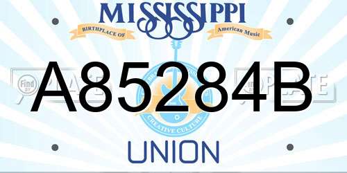 A85284B Mississippi License Plate