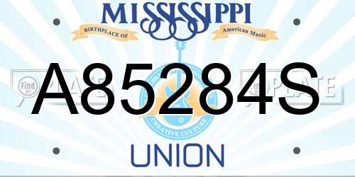 A85284S Mississippi License Plate
