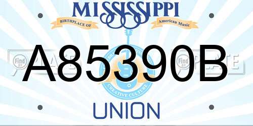 A85390B Mississippi License Plate