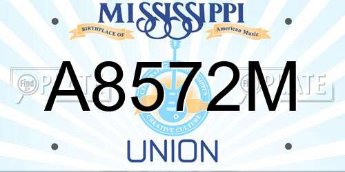 A8572M Mississippi License Plate