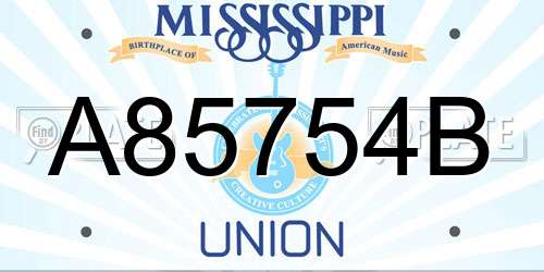 A85754B Mississippi License Plate