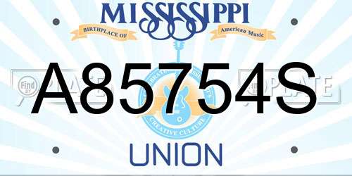 A85754S Mississippi License Plate