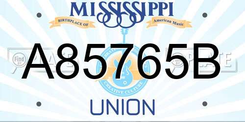A85765B Mississippi License Plate