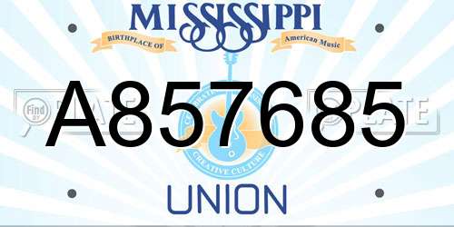 A857685 Mississippi License Plate