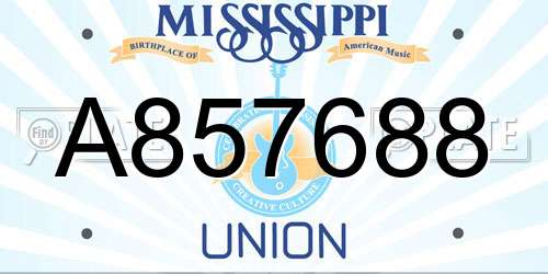A857688 Mississippi License Plate