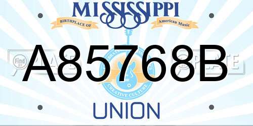 A85768B Mississippi License Plate