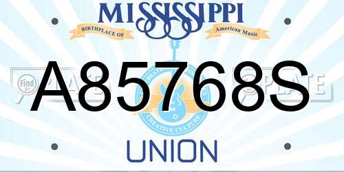 A85768S Mississippi License Plate