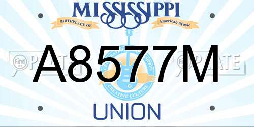 A8577M Mississippi License Plate