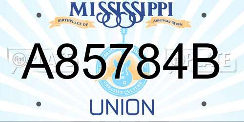 A85784B Mississippi License Plate