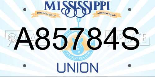 A85784S Mississippi License Plate