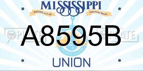 A8595B Mississippi License Plate