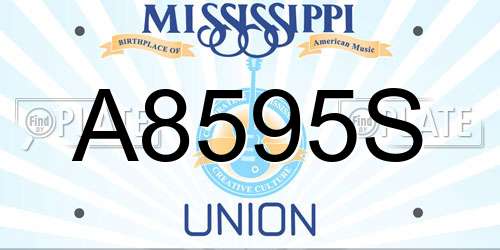 A8595S Mississippi License Plate