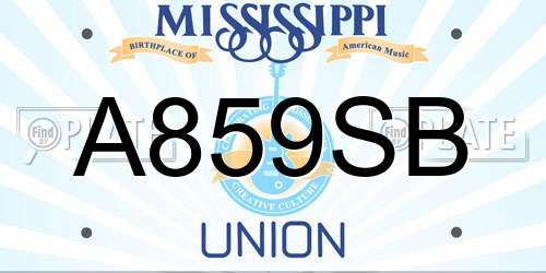A859SB Mississippi License Plate