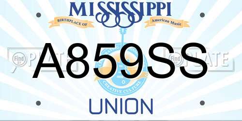 A859SS Mississippi License Plate