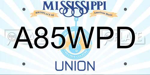 A85WPD Mississippi License Plate