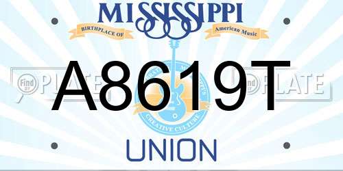 A8619T Mississippi License Plate