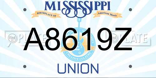 A8619Z Mississippi License Plate