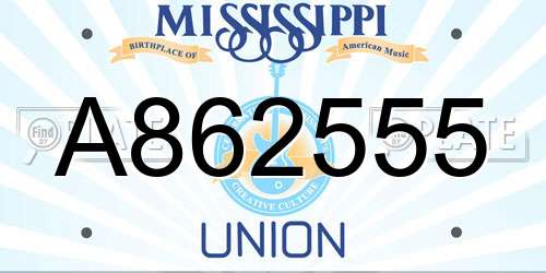 A862555 Mississippi License Plate