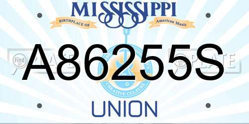 A86255S Mississippi License Plate