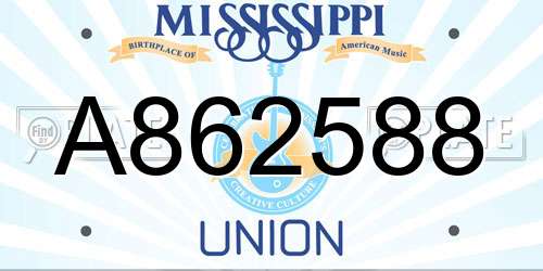 A862588 Mississippi License Plate