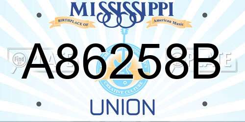 A86258B Mississippi License Plate