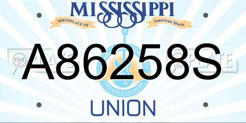 A86258S Mississippi License Plate