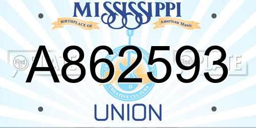A862593 Mississippi License Plate