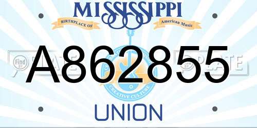 A862855 Mississippi License Plate