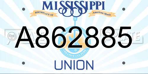 A862885 Mississippi License Plate