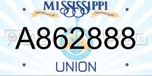 A862888 Mississippi License Plate
