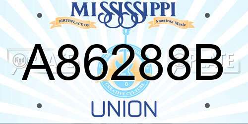 A86288B Mississippi License Plate
