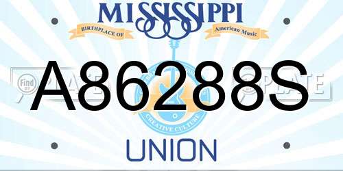 A86288S Mississippi License Plate