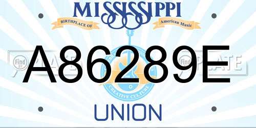 A86289E Mississippi License Plate