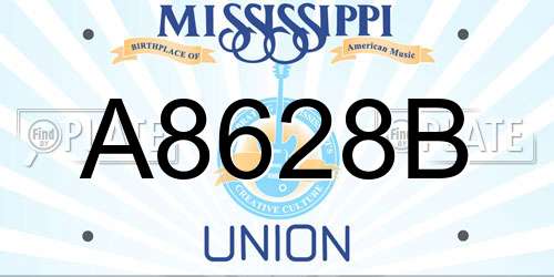 A8628B Mississippi License Plate