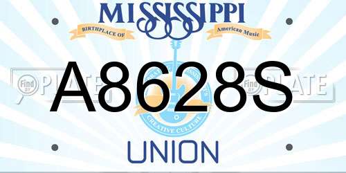 A8628S Mississippi License Plate