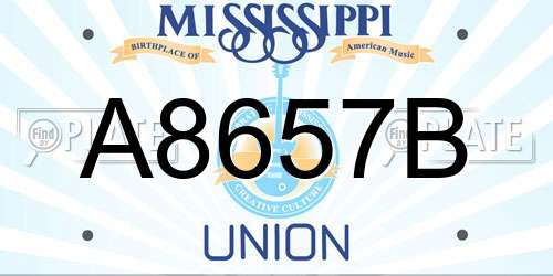 A8657B Mississippi License Plate