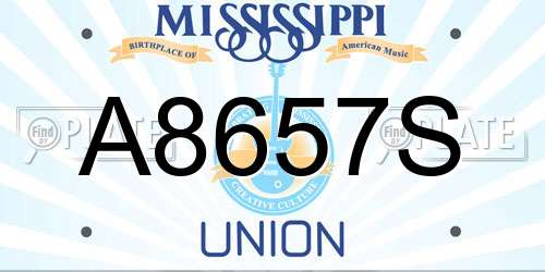 A8657S Mississippi License Plate