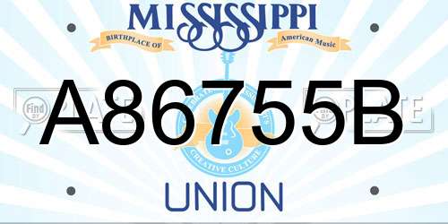 A86755B Mississippi License Plate