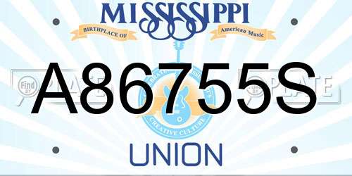 A86755S Mississippi License Plate