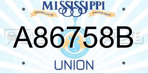 A86758B Mississippi License Plate