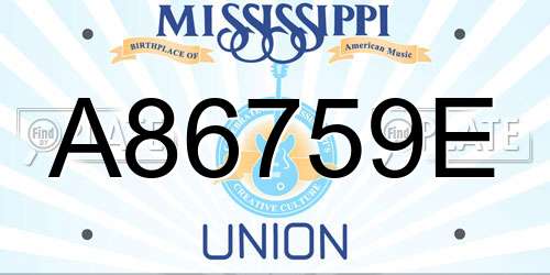 A86759E Mississippi License Plate