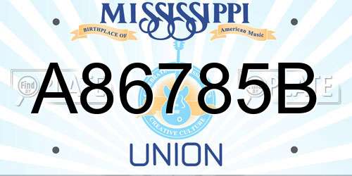 A86785B Mississippi License Plate
