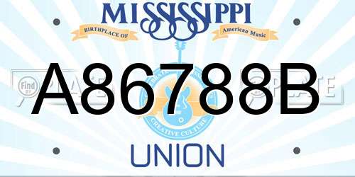 A86788B Mississippi License Plate