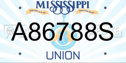 A86788S Mississippi License Plate