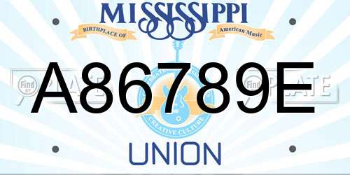 A86789E Mississippi License Plate