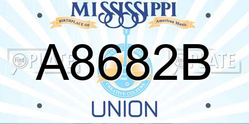 A8682B Mississippi License Plate