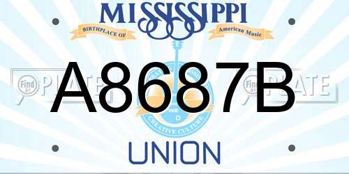 A8687B Mississippi License Plate