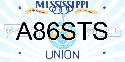 A86STS Mississippi License Plate
