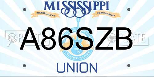 A86SZB Mississippi License Plate